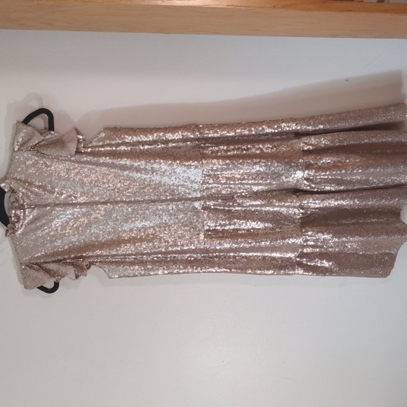 sea New York Selina Rose Gold Sequined Tiered Dress 6 - Picture 9 of 11